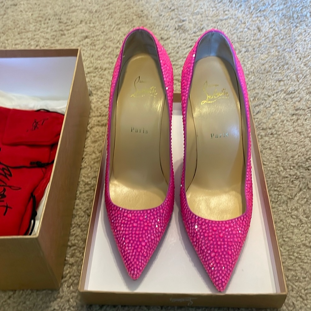 Christian Louboutin Kate Strass Diva Pink Pumps